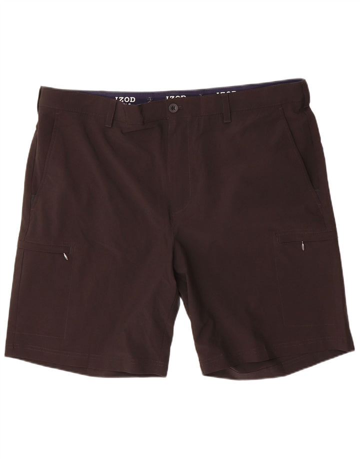 IZOD Short cargo de golf pour homme W40 XL Noir Polyester