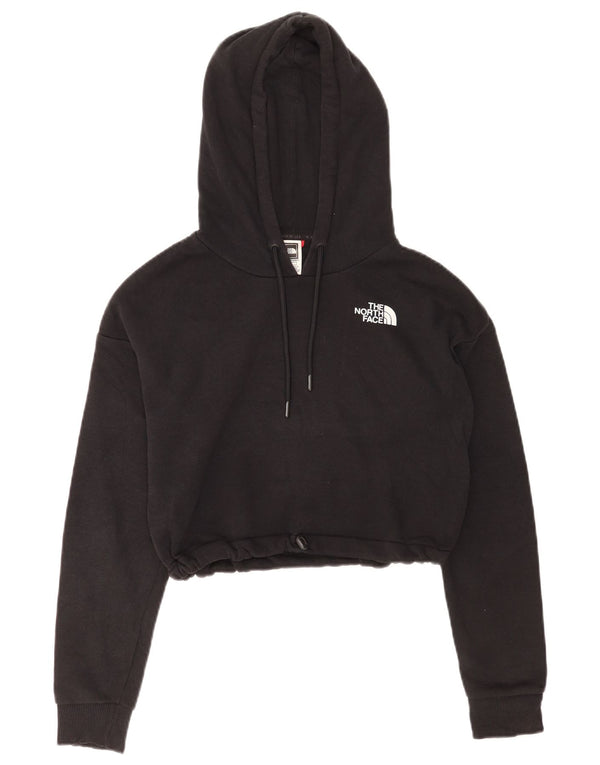 The North Face Pull à capuche graphique court pour femme UK 10 Petit coton noir