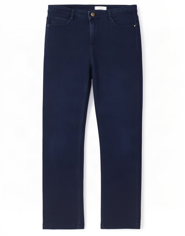Marks & Spencer Jean droit pour femme UK 12 Medium W30 L29 Bleu marine Coton