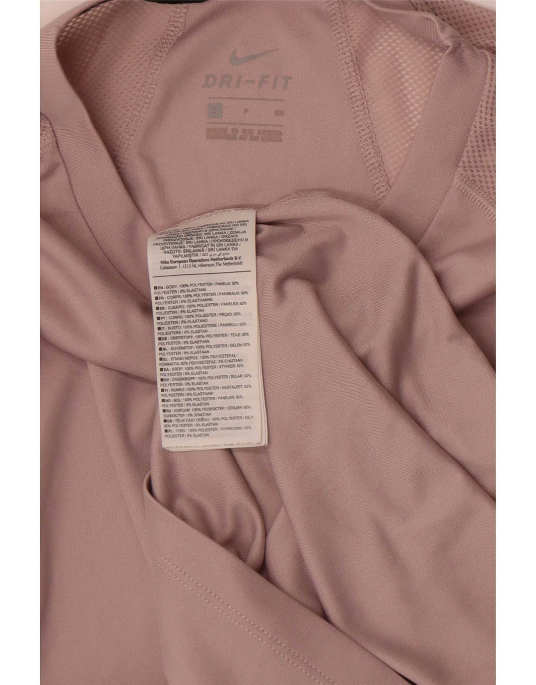 Nike Womens Dri Fit T-Shirt Top UK 10 Petit Rose Polyester