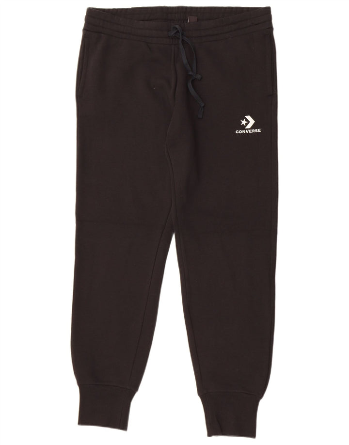 Converse Pantalon de survêtement pour homme en coton noir Taille L
