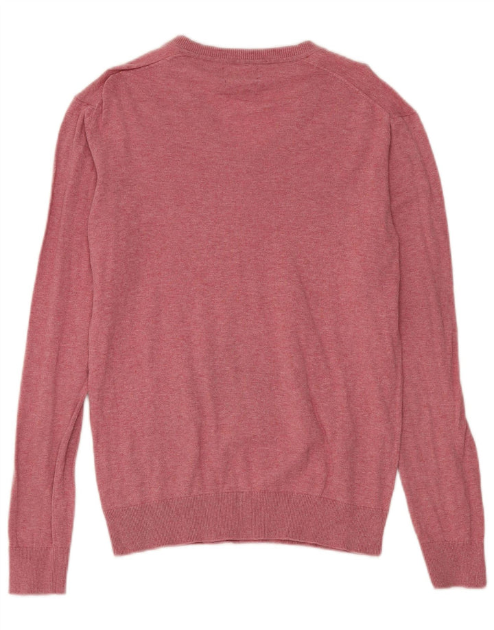 Zara Pull Col V Homme Rose Moyen Coton