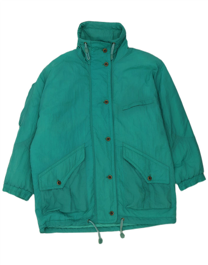 manteau rembourré surdimensionné femme vintage EU 46 XL Nylon vert