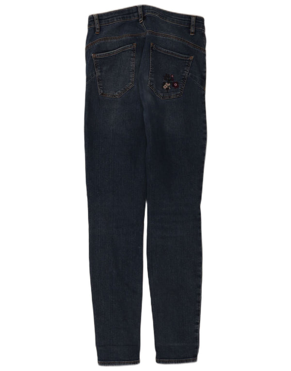 Desigual Womens High Waist Skinny Jeans EU 40 Medium W26 L30 Blue Floral