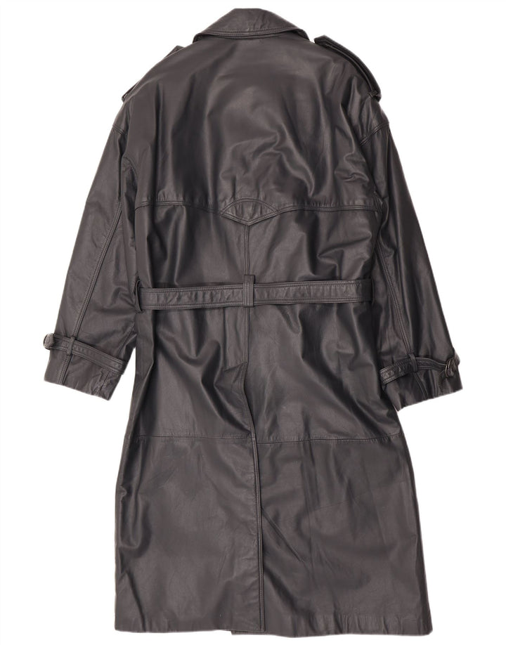 Machiavelli Manteau Croisé En Cuir Pour Homme IT 48 Cuir Gris Moyen