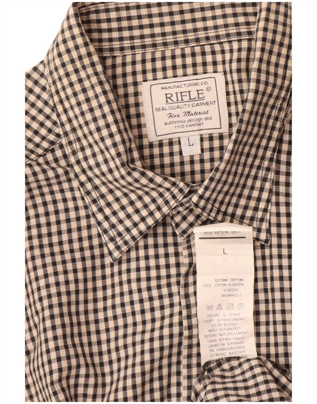 Chemise Homme Rifle Grand Coton Vichy Beige