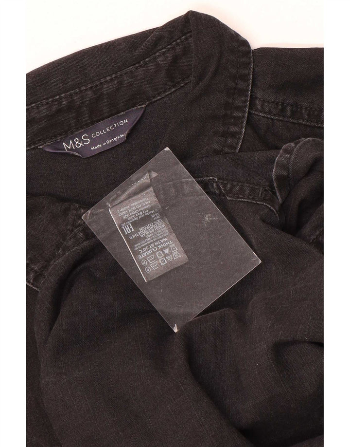 Marks & Spencer Chemise en jean pour femme UK 16 Large Noir Coton
