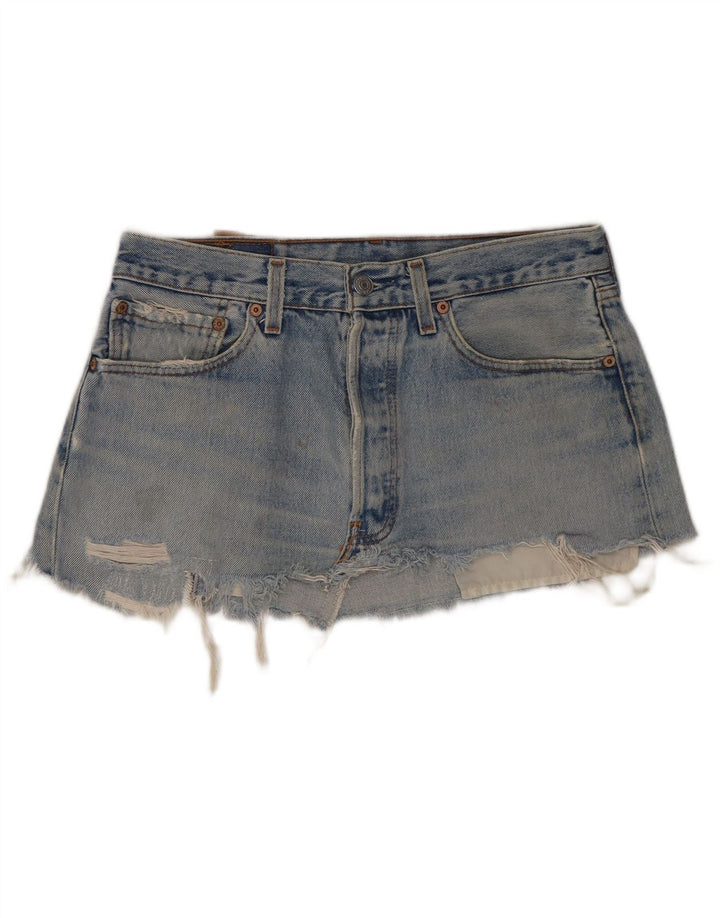 Levi's Mini Jupe en Jean 501 Distressed W31 Femme Bleu Moyen Coton