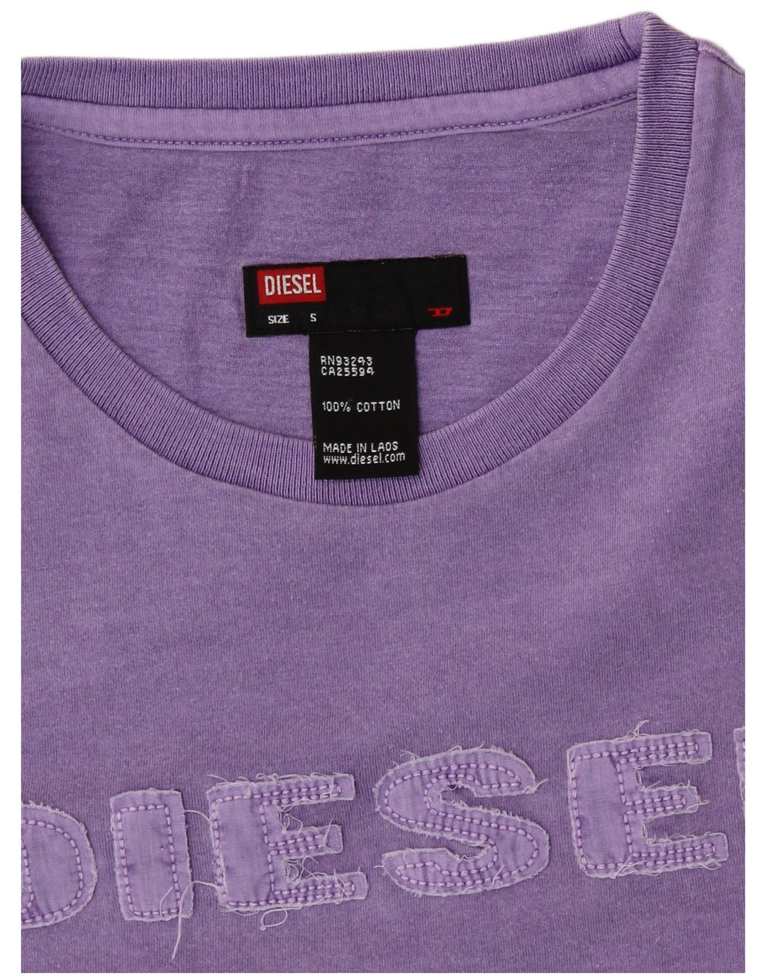 DIESEL T-shirt graphique pour femme UK 10 Small Violet Coton