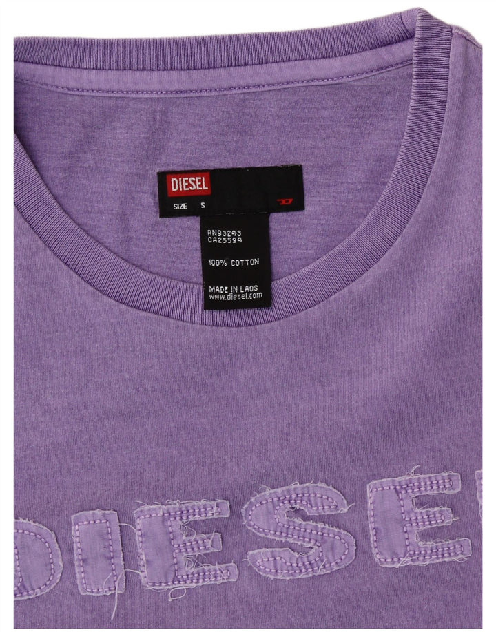 DIESEL T-shirt graphique pour femme UK 10 Small Violet Coton
