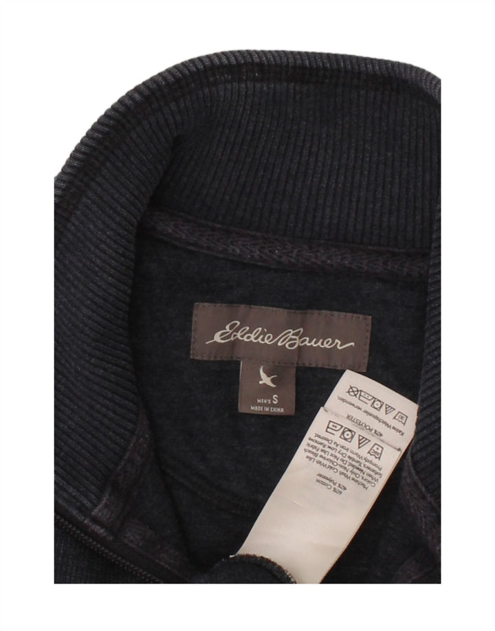 EDDIE BAUER Mens Zip Neck Sweatshirt Jumper Small Navy Blue Cotton Vintage Eddie Bauer and Second-Hand Eddie Bauer from Messina Hembry 