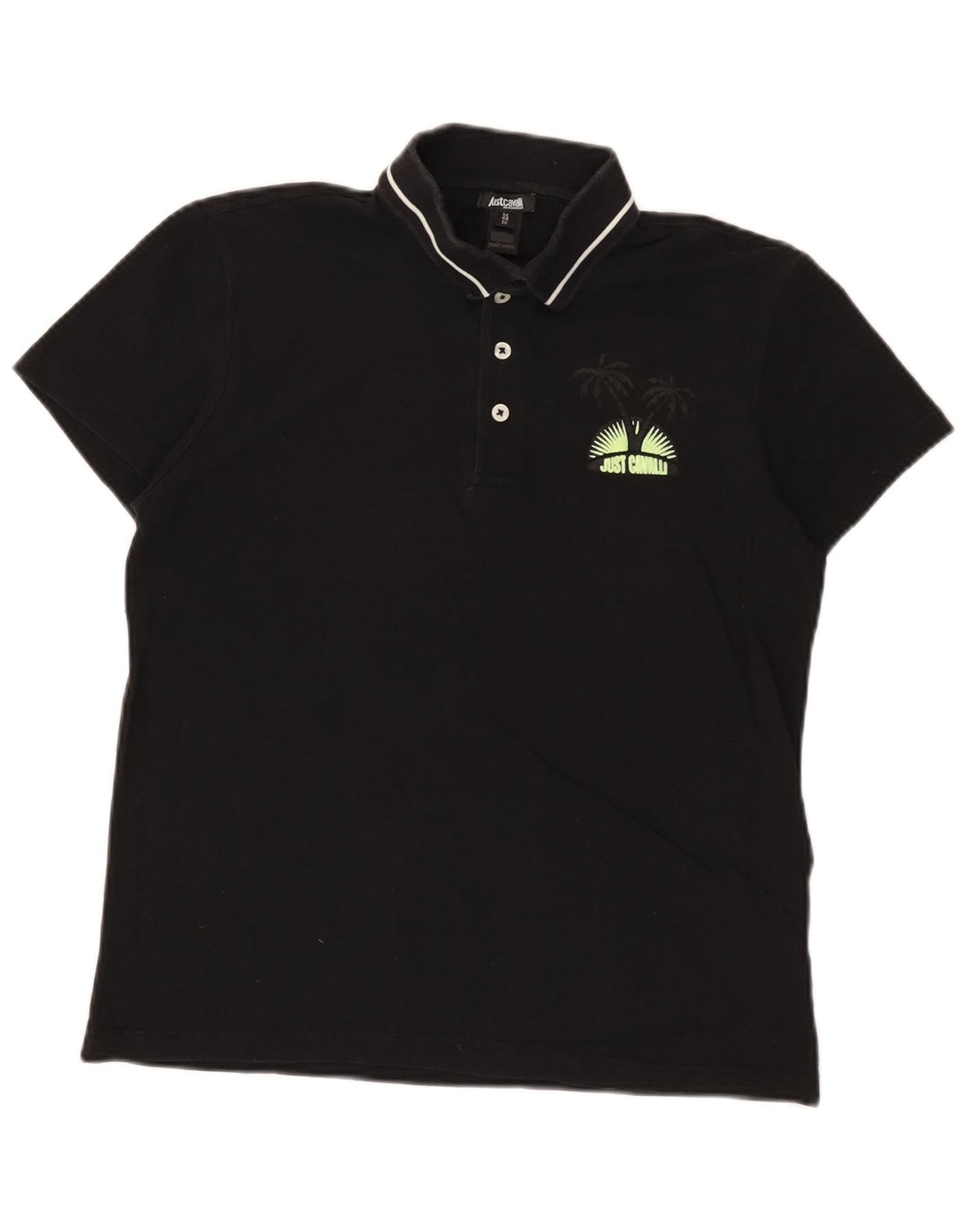 Just Cavalli Polo Homme IT 48 Petit Noir Coton