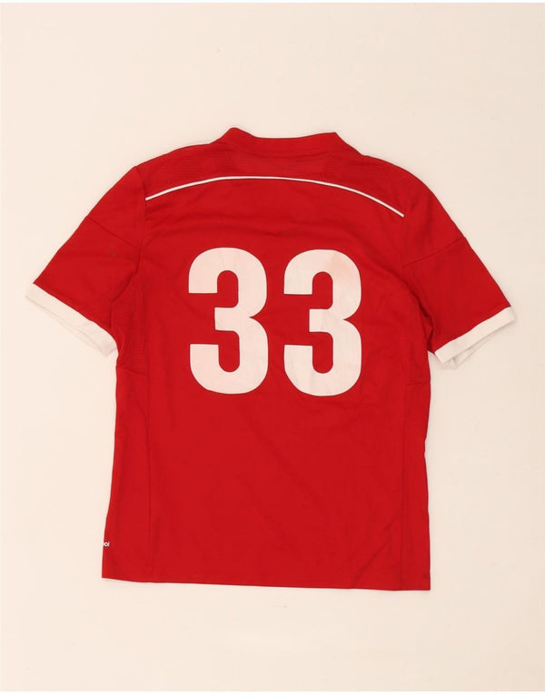 Adidas Boys Graphic T-Shirt Top 13-14 ans XL Rouge Polyester
