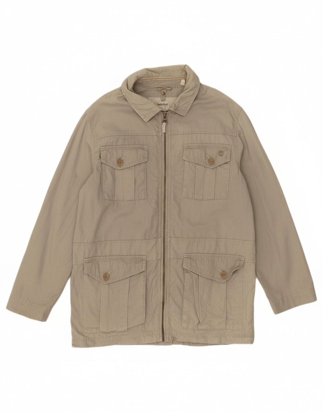 TIMBERLAND Mens Utility Jacket UK 40 Large Grey Cotton