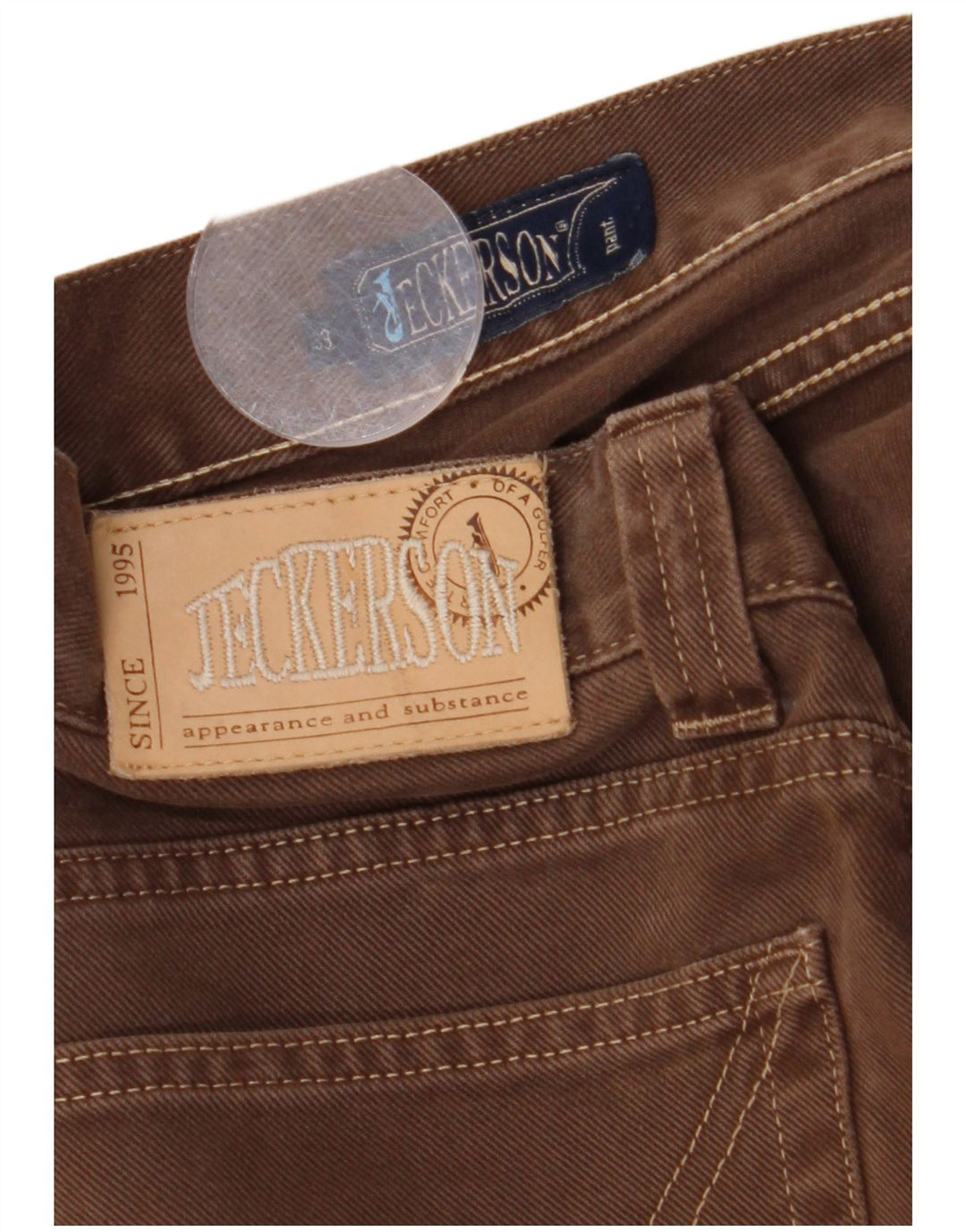 Jeckerson Jean droit homme W33 L30 marron coton