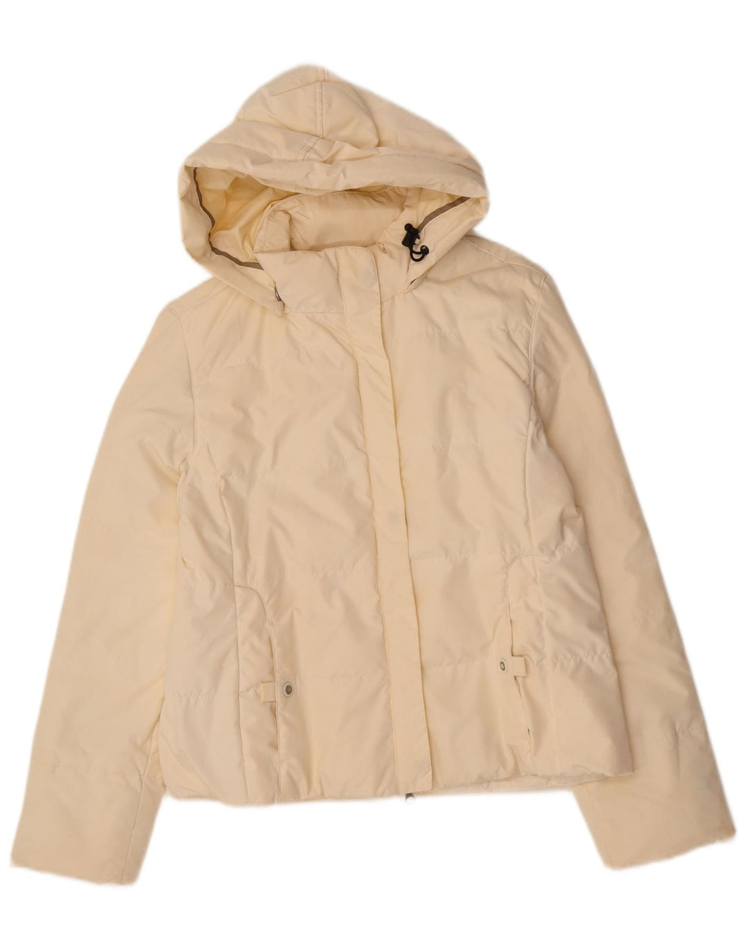 CHAMPION Veste matelassée à capuche pour femme UK 14 Medium Off White