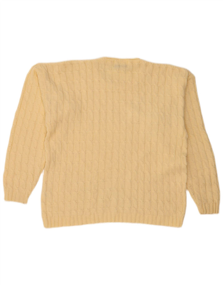 MAGLIERIA Pull Col Rond Homme Laine Jaune Moyen