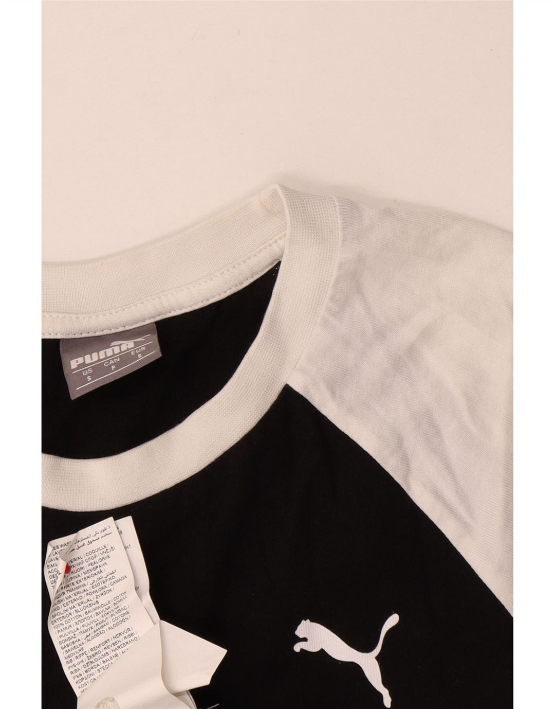 Puma Haut graphique à manches longues pour homme Petit coton noir