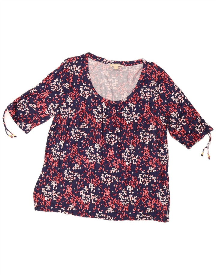 MICHAEL KORS Chemisier Femme Top UK 18 XL Bleu Marine Floral Synthétique