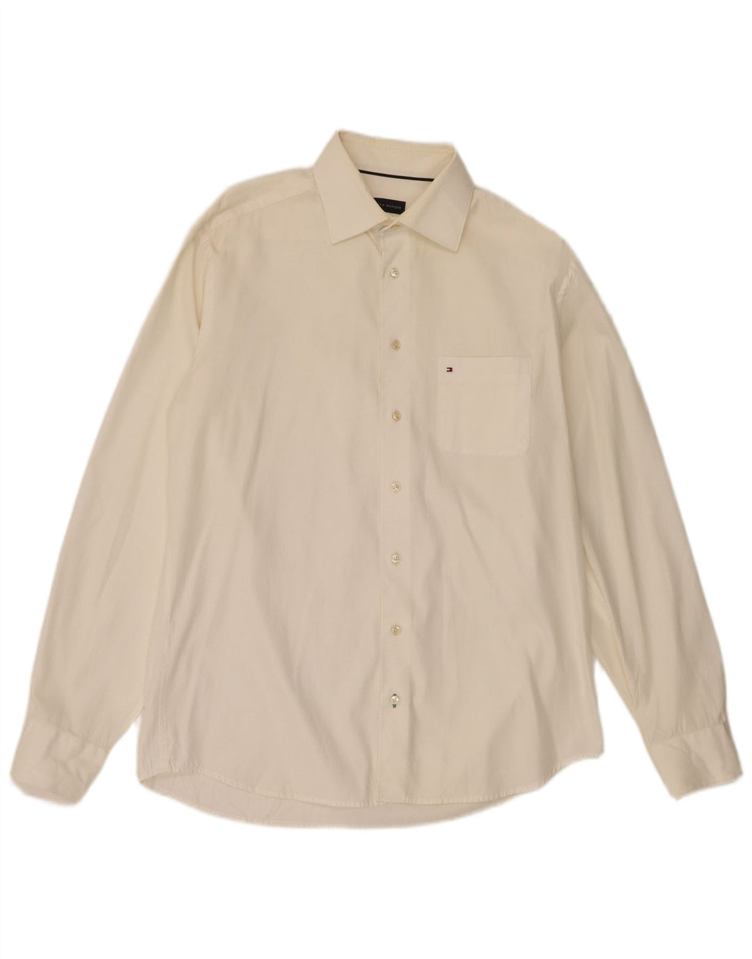 Tommy Hilfiger Chemise Homme Taille 39 15 1/2 Moyen Off White Coton
