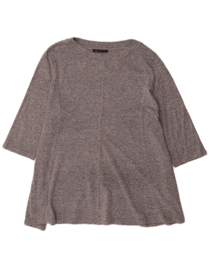 Marks & Spencer Pull col bateau pour femme UK 22 3XL Gris moucheté