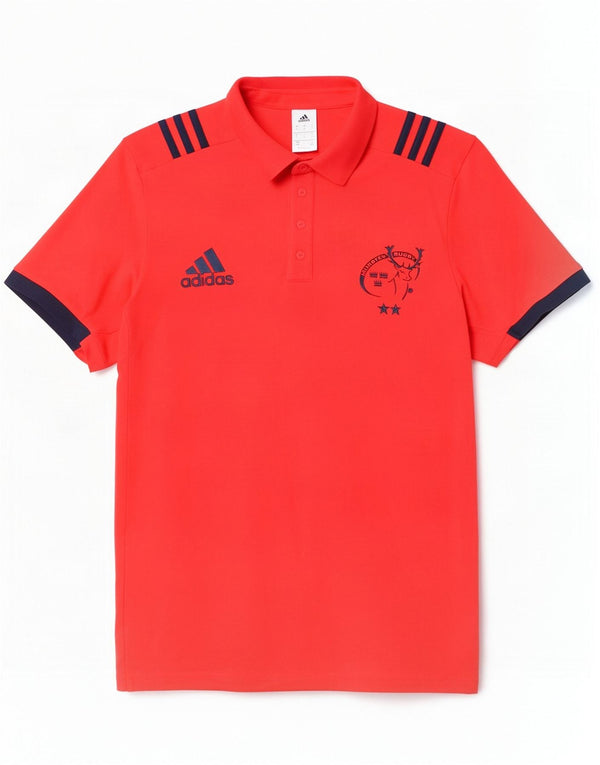 Adidas Polo Munster Rugby Graphic pour homme en coton color block Rouge Taille L
