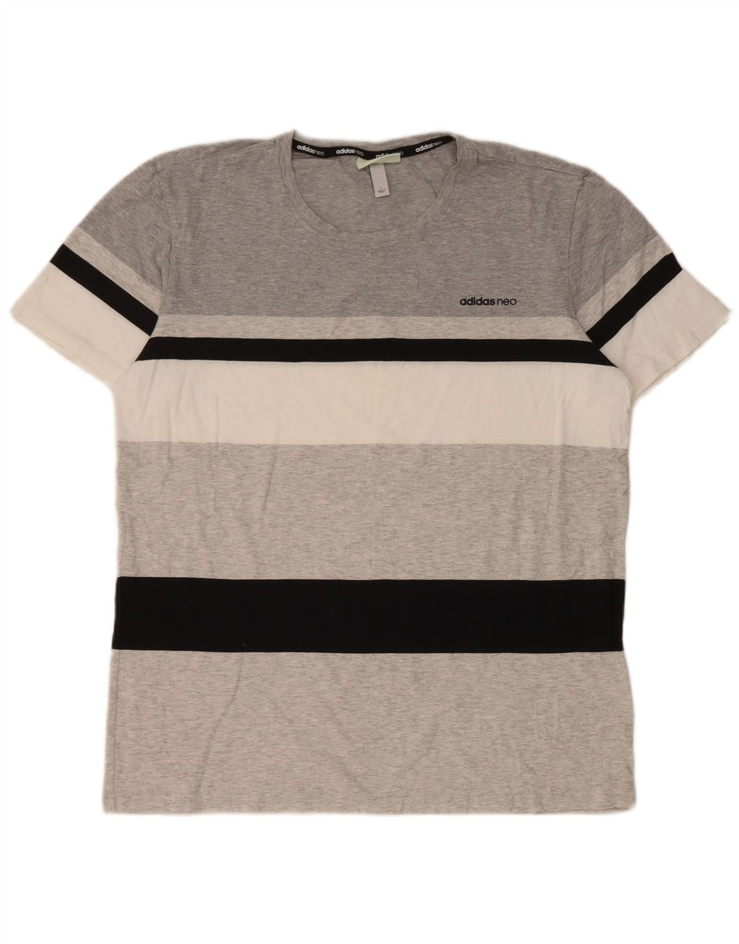 Adidas T-Shirt Homme Haut Grand Coton Rayé Gris