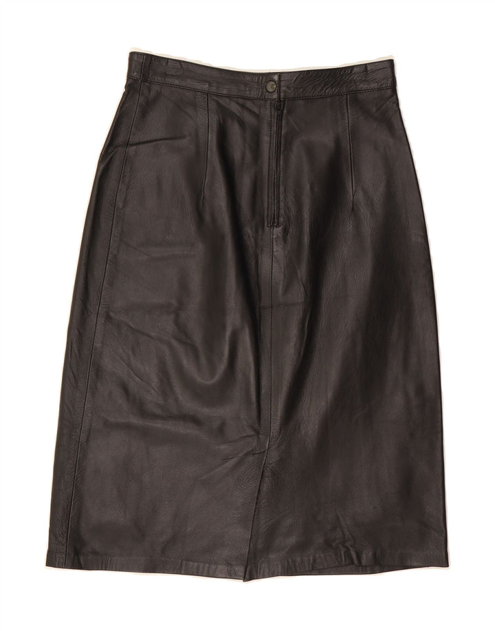 VINTAGE Womens Leather Skirt W28 Medium Black Leather Vintage Vintage and Second-Hand Vintage from Messina Hembry 