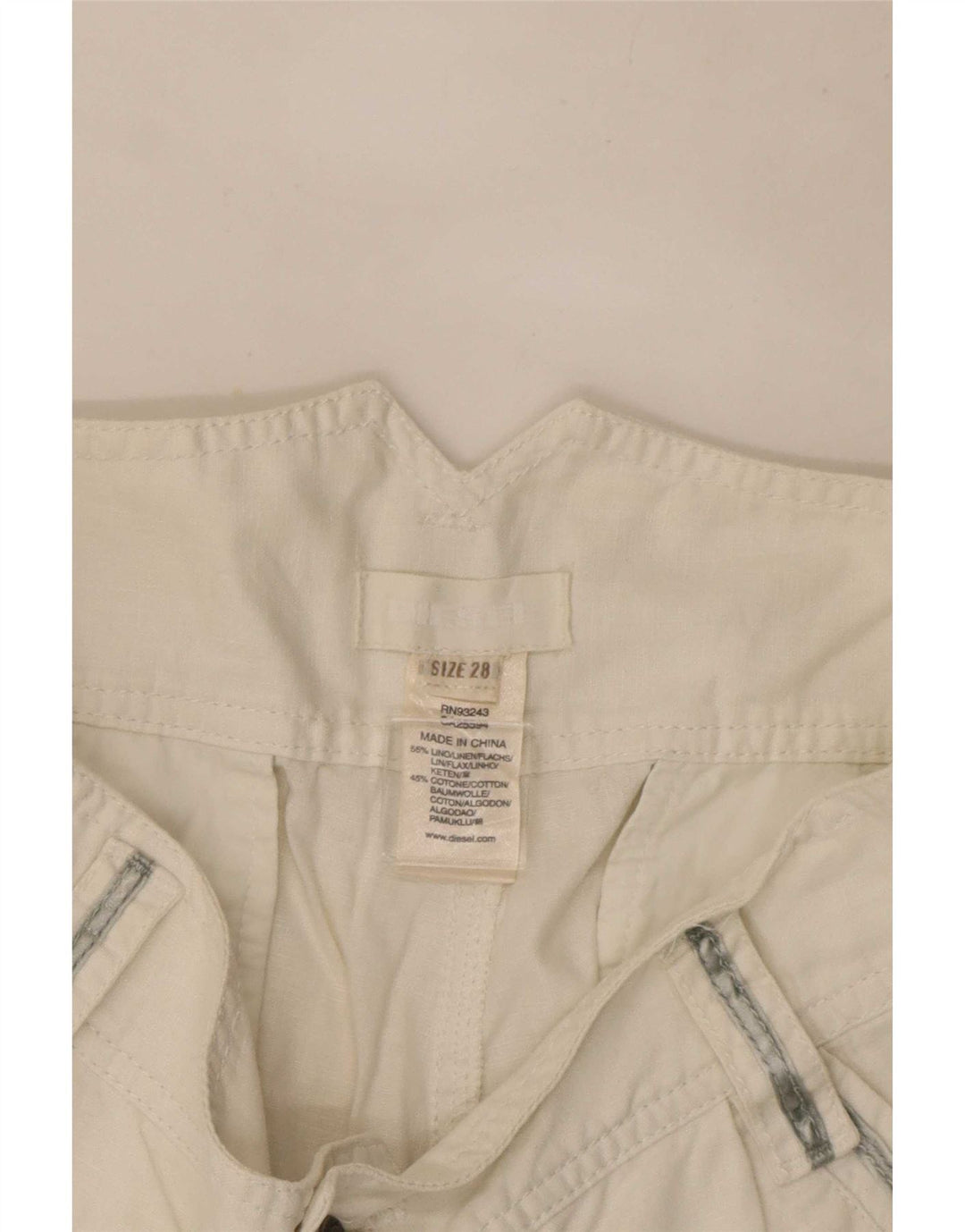 Diesel Pantalon chaud W28 en lin blanc moyen pour femme