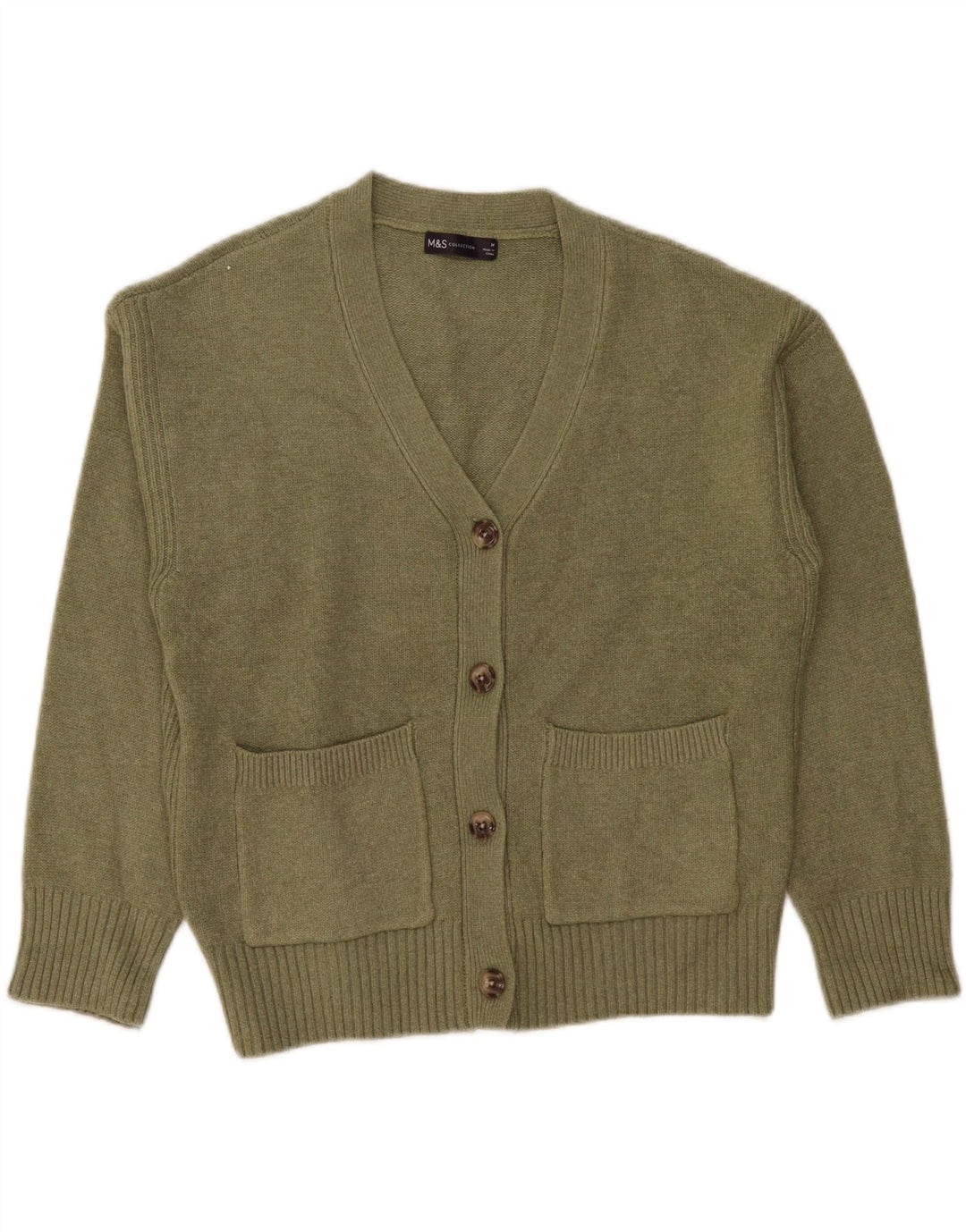 Marks & Spencer Pull cardigan surdimensionné pour femme UK 14 Kaki moyen