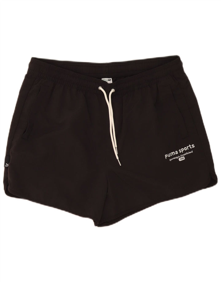 Puma Short de Sport Homme Large Noir Nylon