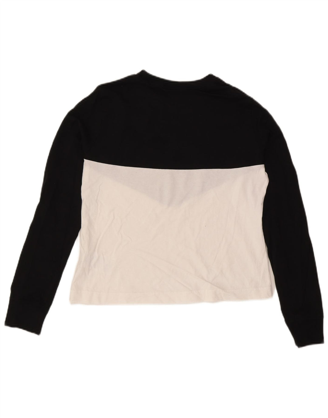 Nike Haut graphique à manches longues pour femme UK 12 Coton color block noir moyen