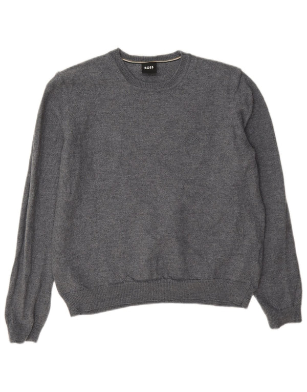 Hugo Boss Pull ras du cou pour femme UK 14 Laine gris moyen