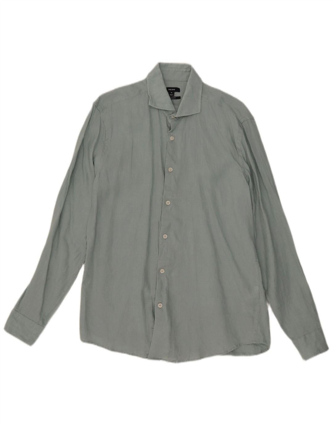 Reiss Chemise Regular Fit Homme Bleu Moyen Lin