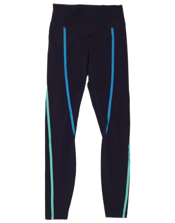 Legging Nike Dri Fit pour femme UK 4 XS en nylon bleu marine