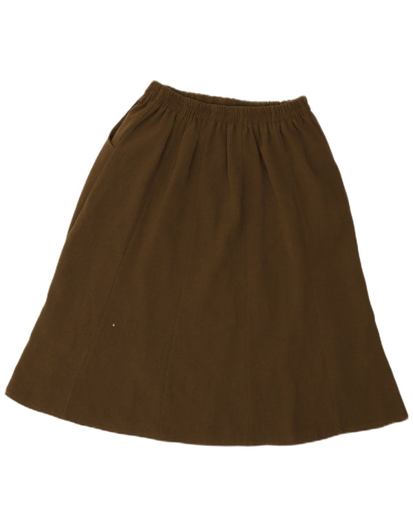 jupe trapèze femme vintage W28 Polyester kaki moyen