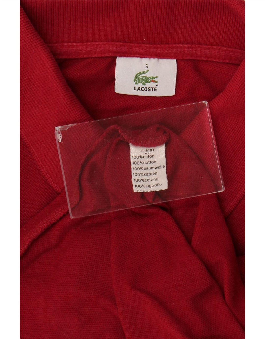 LACOSTE Polo Homme Taille 6 XL Rouge Coton
