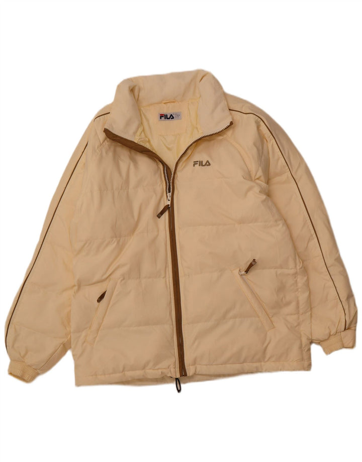 FILA Veste matelassée homme UK 40 Large Jaune Polyester