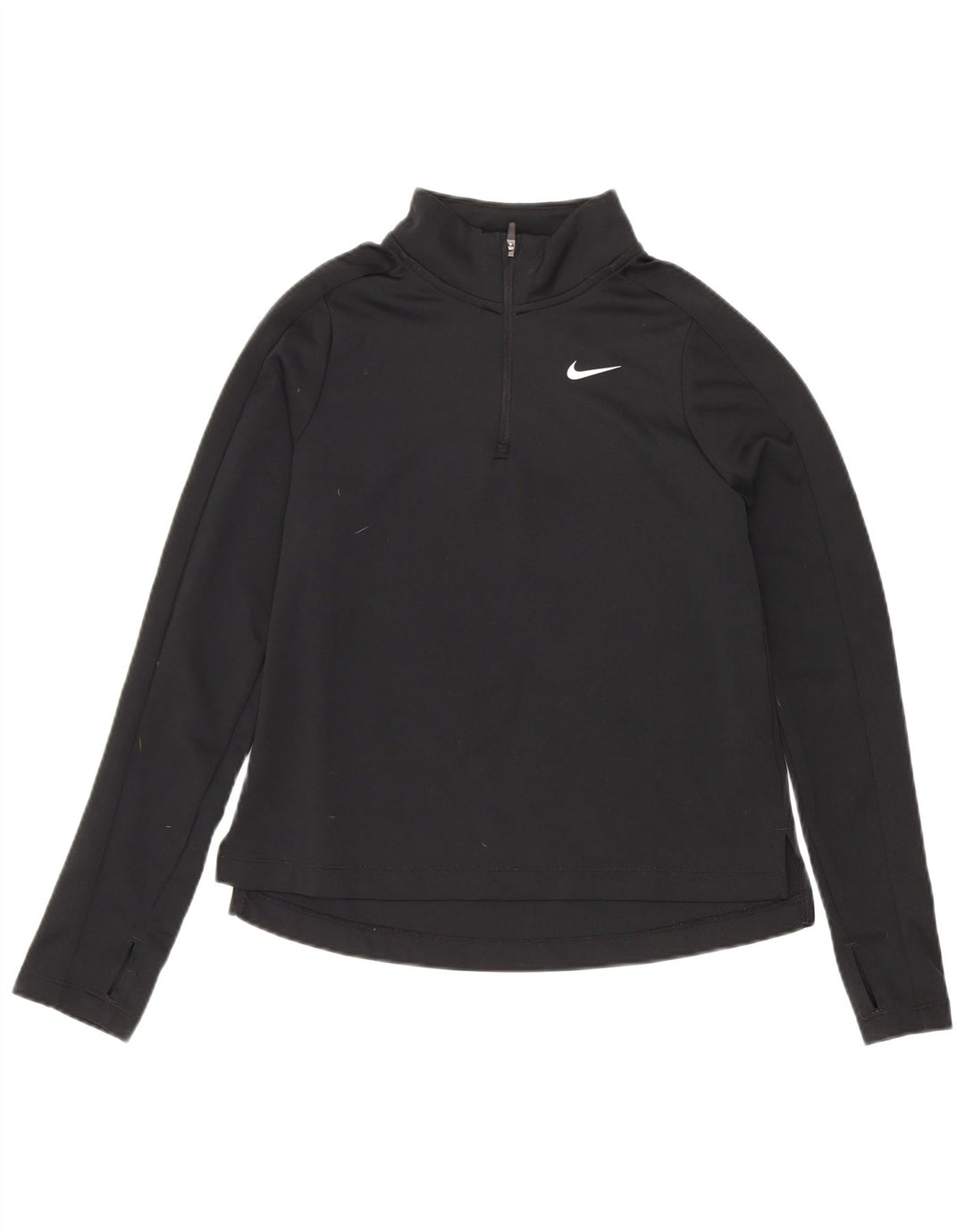 Haut de survêtement Nike Dri Fit à col zippé pour fille 10-11 ans Noir moyen
