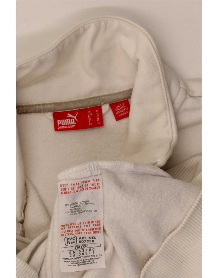Puma Veste de survêtement graphique pour femme UK 12 Coton blanc moyen