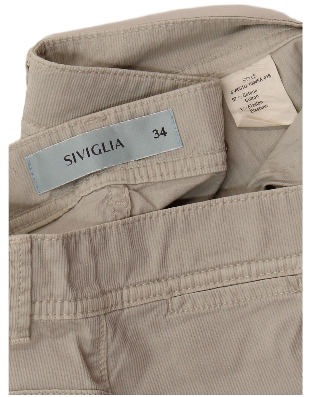 SIVIGLIA Pantalon droit en velours côtelé pour homme W34 L32 Gris Coton