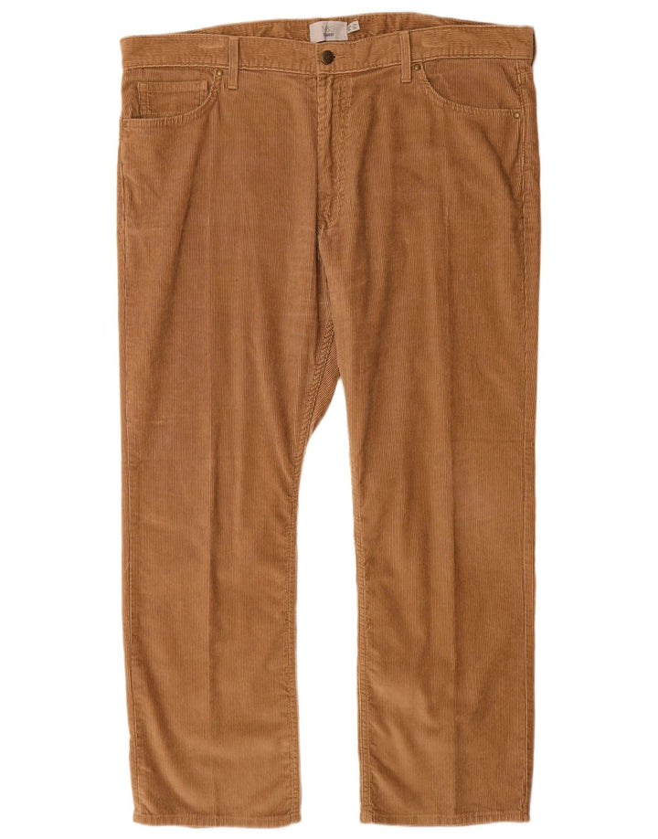 MARKS & SPENCER Pantalon droit en velours côtelé pour homme W40 L29 Coton beige