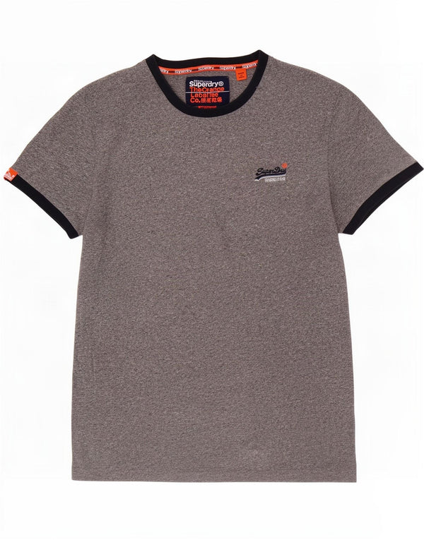 Superdry T-Shirt Homme Gris Moyen Moucheté Coton