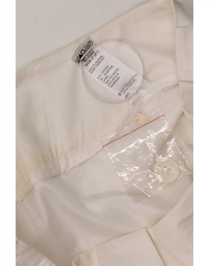 Marks & Spencer Jupe droite pour femme UK 12 Medium W30 Coton blanc