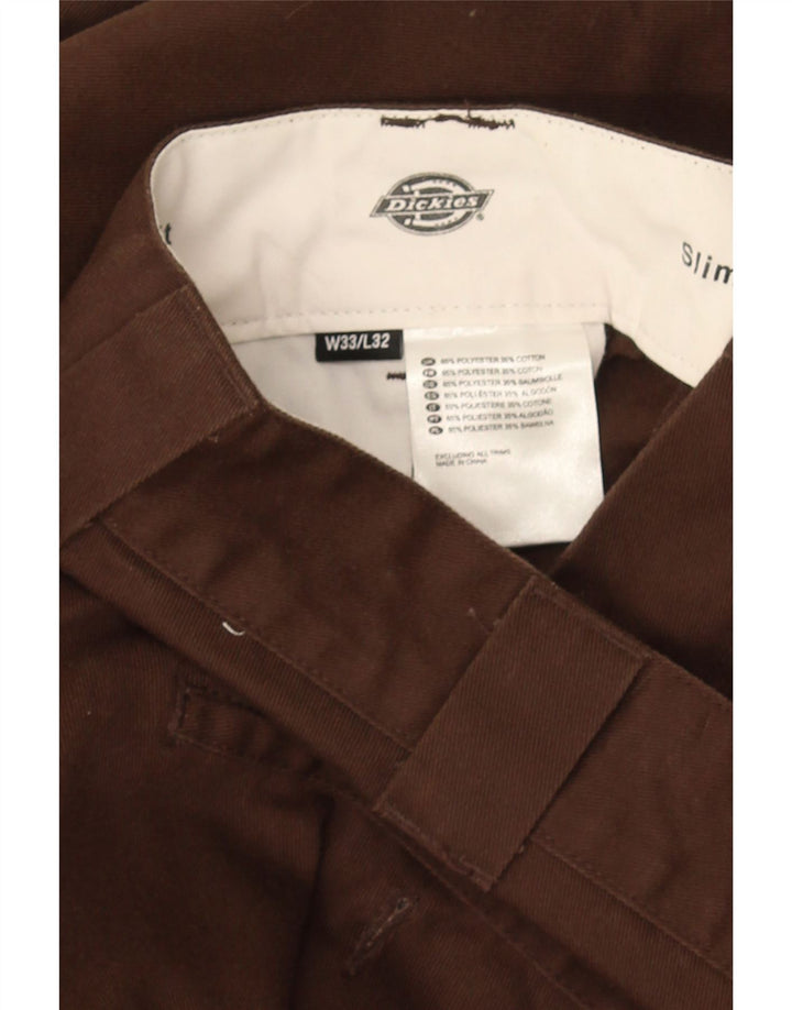 Dickies Pantalon Chino Slim Homme W33 L32 Marron Polyester
