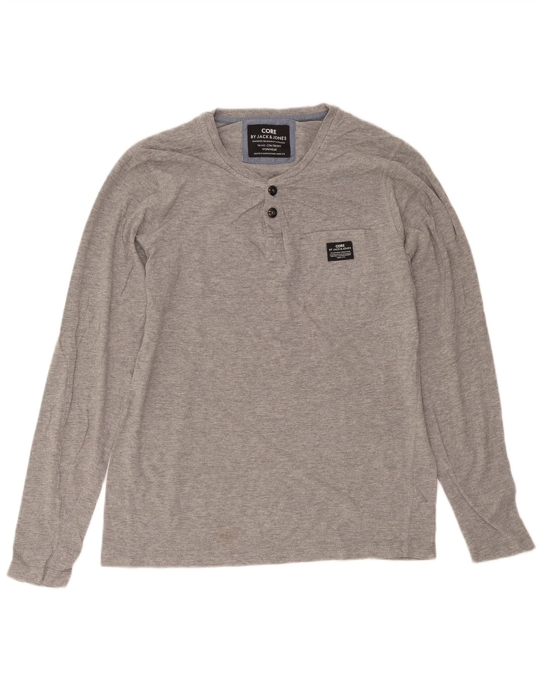 Jack & Jones Haut à manches longues pour hommes en coton moucheté gris moyen