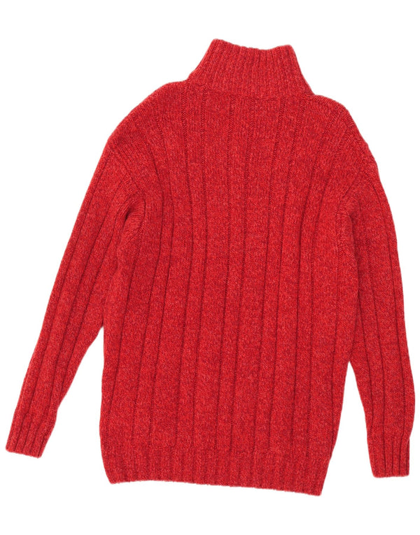 vintage Mens Zip Neck Jumper Pull Grande Laine Rouge