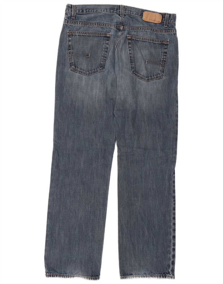 CALVIN KLEIN Jean droit homme W34 L32 bleu coton