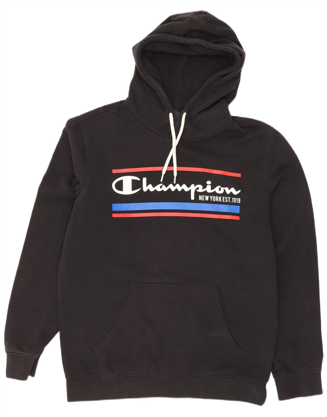 Champion Pull à Capuche Graphique Homme Noir Moyen Coton