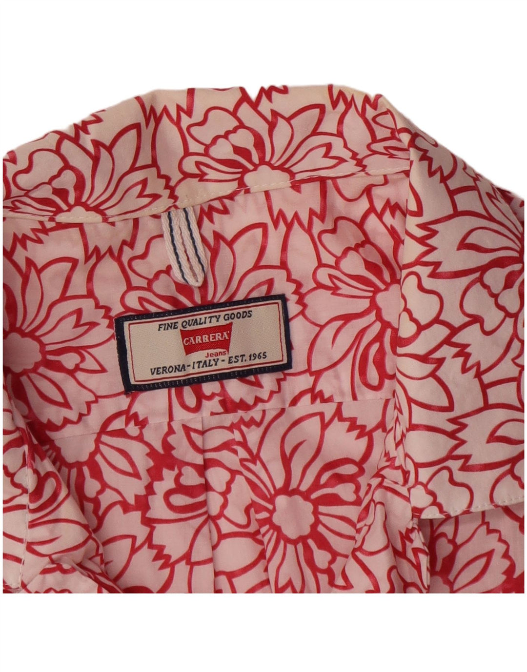 Carrera Chemise à Manches Courtes Homme Blanc Moyen Floral